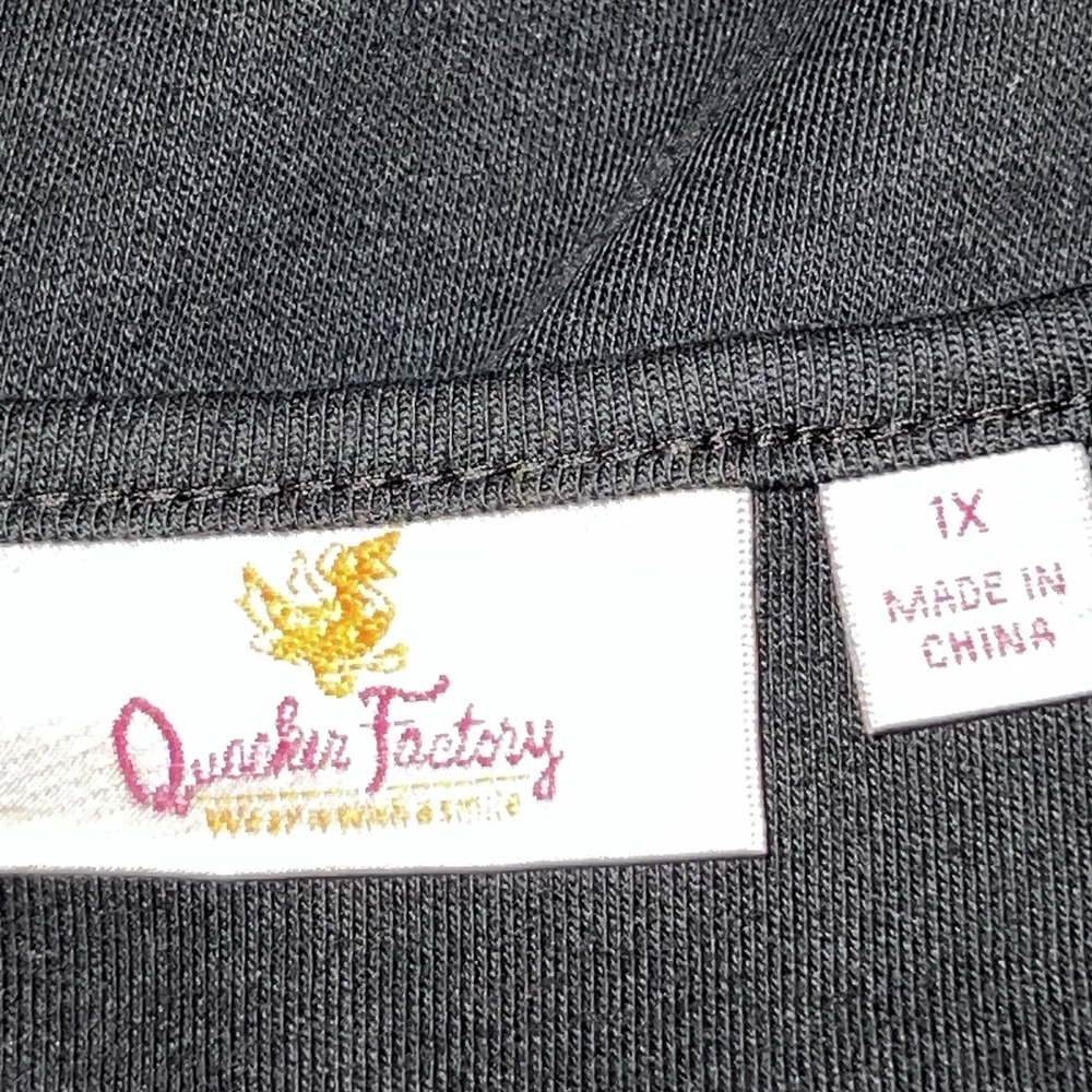Quacker Factory T Shirt Women's 1X Black Nativity Christmas Beaded Short Sleeve - Picture 4 of 9